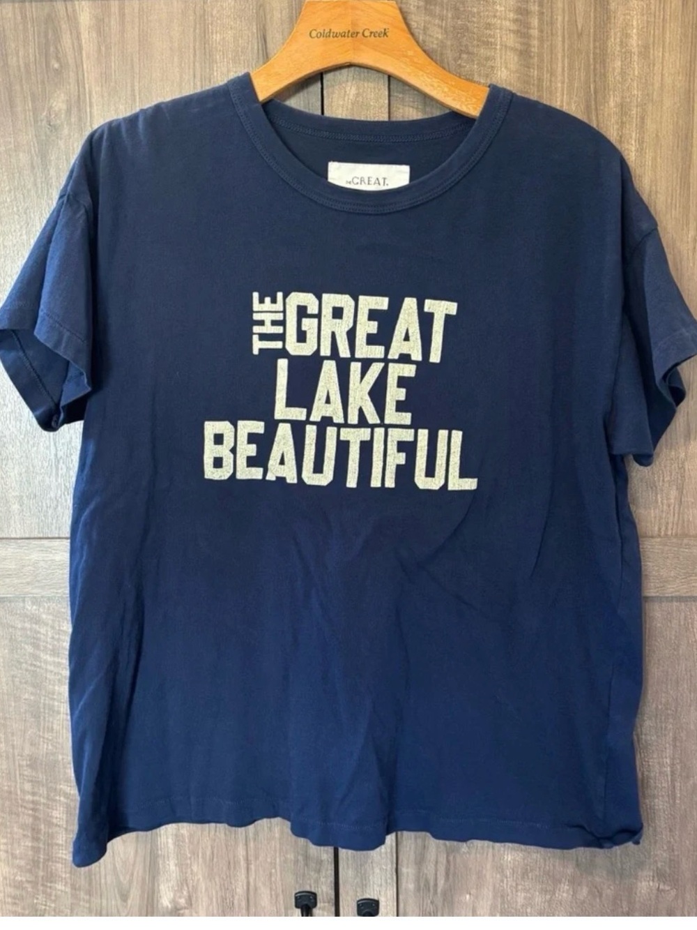 The Great size 1 Crew Neck T-Shirt Great Lake Beautiful Navy Blue 1/S